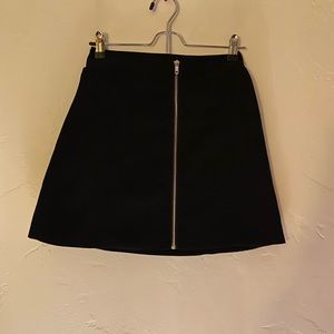 Fitted suede mini skirt